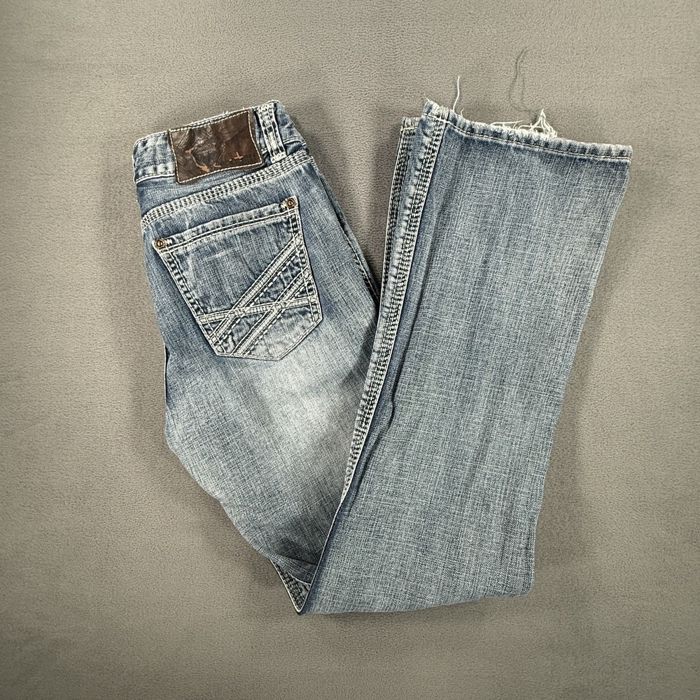 Rock & Roll Denim Jeans 31X36 Double Barrel Relaxed Bootcut Embroidered Cowboy